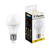 Лампа светодиодная LED 7вт Е27 теплая (FERON) LB-91 25444