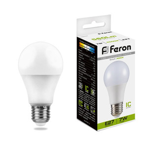 Лампа светодиодная LED 7вт Е27 белая (FERON) LB-91 25445