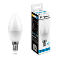Лампа светодиодная LED 7вт E14 дневной матовая свеча (FERON) LB-97 25477