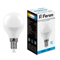 Лампа светодиодная LED 7вт Е14 дневной шар (FERON) LB-95 25480