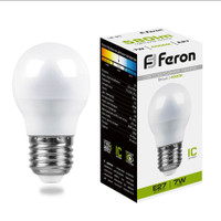 Лампа светодиодная LED 7вт Е27 белый шар (FERON) LB-95 25482