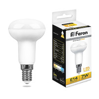 Лампа светодиодная LED зеркальная 7вт Е14 R50 теплый (FERON) LB-450 25513