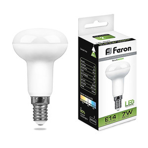 Лампа светодиодная LED зеркальная 7вт Е14 R50 белый (FERON) LB-450 25514