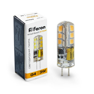 Лампа светодиодная LED 3вт 12в G4 теплый капсульная (FERON) LB-422 25531