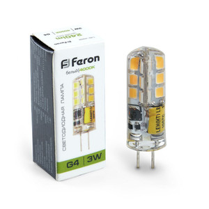 Лампа светодиодная LED 3вт 12в G4 белый капсульная (FERON) LB-422 25532