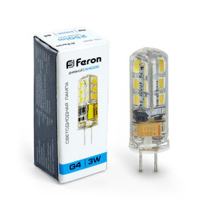 Лампа светодиодная LED 3вт 12в G4 дневной капсульная (FERON) LB-422 25533