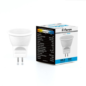 Лампа светодиодная LED 3вт 230в G5.3 MR11 дневной (FERON) LB-271 25553