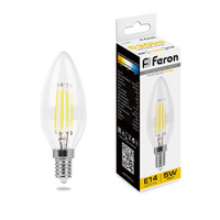Лампа светодиодная LED 5вт Е14 теплый свеча FILAMENT (FERON) LB-58 25572