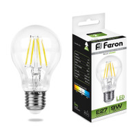 Лампа светодиодная LED 9вт Е27 белый FILAMENT (FERON) LB-63 25632