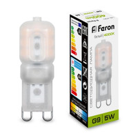Лампа светодиодная LED 5вт 230в G9 белый капсульная (FERON) LB-430 25637