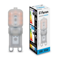 Лампа светодиодная LED 5вт 230в G9 дневной капсульная (FERON) LB-430 25638