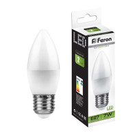 Лампа светодиодная LED 7вт Е27 белый матовая свеча (FERON) LB-97 25759