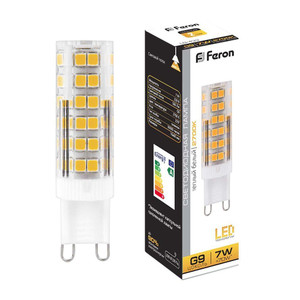 Лампа светодиодная LED 7вт 230в G9 теплый капсульная (FERON) LB-433 25766