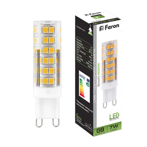 Лампа светодиодная LED 7вт 230в G9 белый капсульная (FERON) LB-433 25767