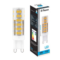 Лампа светодиодная LED 7вт 230в G9 дневной капсульная (FERON) LB-433 25768