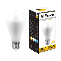 Лампа светодиодная LED 20вт Е27 теплый (FERON) LB-98 25787