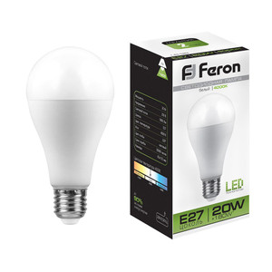Лампа светодиодная LED 20вт Е27 белый (FERON) LB-98 25788