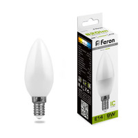Лампа светодиодная LED 9вт Е14 белый матовая свеча (FERON) LB-570 25799