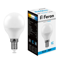 Лампа светодиодная LED 9вт Е14 дневной матовый шар (FERON) LB-550 25803