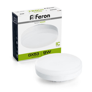 Лампа светодиодная LED 9вт GX53 белый таблетка (FERON) LB-452 25829