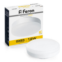 Лампа светодиодная LED 12вт GX53 теплый таблетка (FERON) LB-453 25833