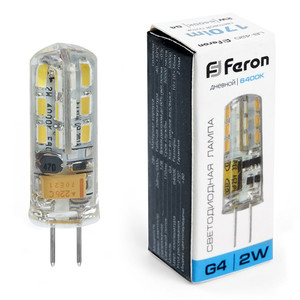 Лампа светодиодная LED 2вт 12в G4 дневной капсульная (FERON) LB-420 25859