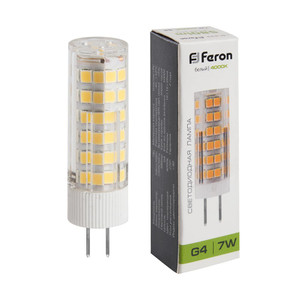 Лампа светодиодная LED 7вт 230в G4 белый капсульная (FERON) LB-433 25864