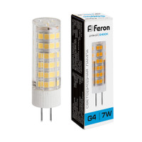 Лампа светодиодная LED 7вт 230в G4 дневной капсульная (FERON) LB-433 25865