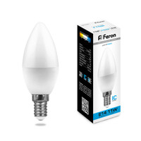 Лампа светодиодная LED 11вт E14 дневной матовая свеча (FERON) LB-770 25943