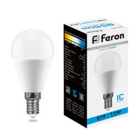 Лампа светодиодная LED 11вт Е14 дневной матовый шар (FERON) LB-750 25948