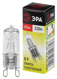 Лампа накаливания галогенная G9-JCD-40-230V-CL (галоген, капсула, 40Вт, нейтр, G9) (100/1000/35000) (ЭРА) C0027378