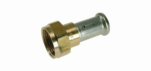 Муфта накидная гайка, плоское уплотнение, латунь пресс, 16x1/2 (Henco) 26P-16Z04