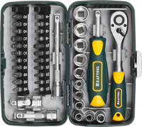 Универсальный набор инструмента 1/4'' 38 предм. UNIVERSAL-38 (KRAFTOOL) 27970-H38
