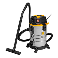 Пылесос строительный RVC30, 1400 Вт, бак 30 л, шланг 3 м, розетка с автосинхр. (Denzel) 28203