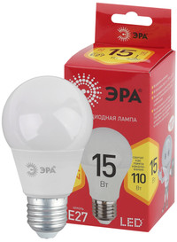 Лампа светодиодная LED 15 Вт 1200Лм 2700К груша теплый E27 220-240В LED A60-15W-827-E27 Red Line (ЭРА) Б0046355
