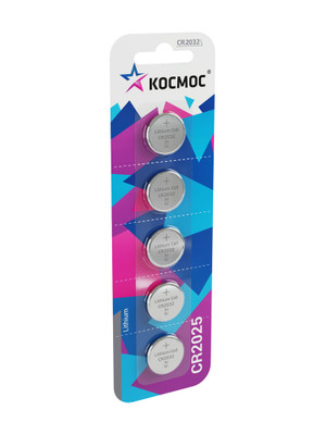 Батарейка CR2025 3V Lithium 5BL (Космос)
