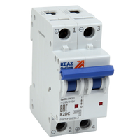 Выключатель автоматический двухполюсный 10А L 6кА DCBM63-2L10-DC-УХЛ3 (КЭАЗ) 261262