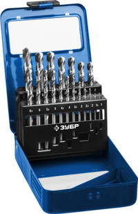 Набор сверл по металлу сталь Р6М5 класс А, ПРОФ-А 19шт(1-10мм) (ЗУБР) 29625-H19