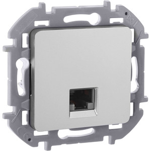 Розетка компьютерная RJ45 категория 6 UTP алюминий INSPIRIA (IEK) 673832