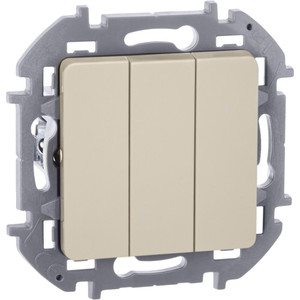 Выключатель 3-клавишный 10АХ слоновая кость INSPIRIA (IEK) 673541
