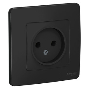 BLANCA скрытой установки розетка без заземления без шторок 16А, 250В, антрацит (Systeme Electric) BLNRS000016