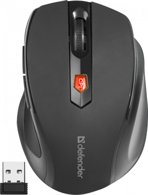 Мышь беспроводная Ultra мм-315 800-1600 dpi, 6 кнопок, черный (Defender) 52315
