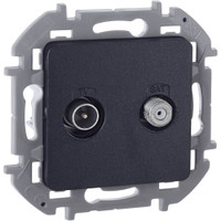 Розетка двойная TV+SAT тип звезда двухкабельная антрацит INSPIRIA (IEK) 673883