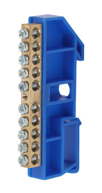 Шина N  ноль  на DIN-изол ШНИ-6х9-10-Д-синий (ЭРА) Б0033427