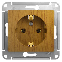 GLOSSA Розетка с заземлением в рамку дуб (Systeme Electric) GSL000543