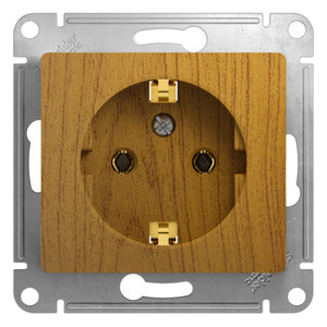 GLOSSA Розетка с заземлением в рамку дуб (Systeme Electric) GSL000543