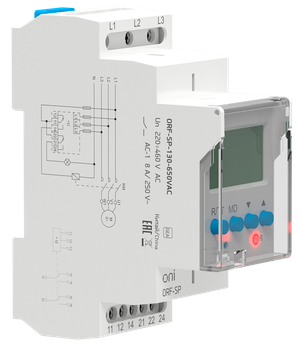 Реле фаз ORF-SP трехфазный контакта 130-650В AC (ONI) ORF-SP-130-650VAC