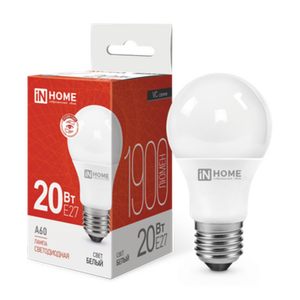 Лампа светодиодная LED-A60-VC 20Вт 230В Е27 4000К 1900Лм IN HOME (IN-HOME) 4690612020303