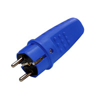 Вилка прямая c/з каучук 16А 250В IP44 синий цвет (UNIVersal) 3041