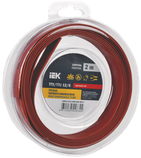Трубка термоусадочная ТТУ нг-LS 12/6 красная (2м/упак) IEK (IEK) UDR12-012-006-002-K04-T